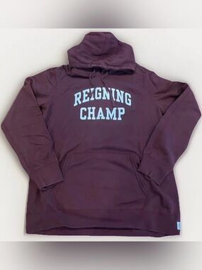 Reigning Champ Hoodie Size 2XL Heavy Weight Sweater Burgundy Gym Logo Pullover